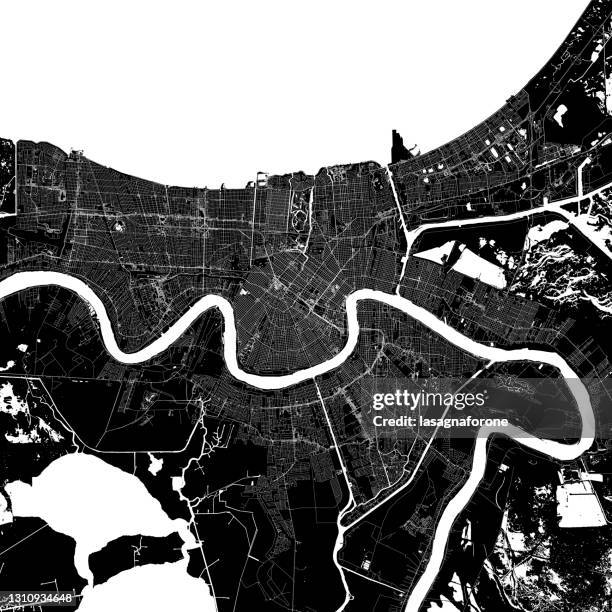 new orleans, louisiana usa vector map - new orleans vector stock illustrations