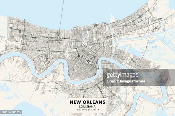 new orleans, louisiana usa vector map - new orleans stock illustrations
