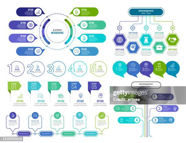 infographic elements - number 8 stock illustrations