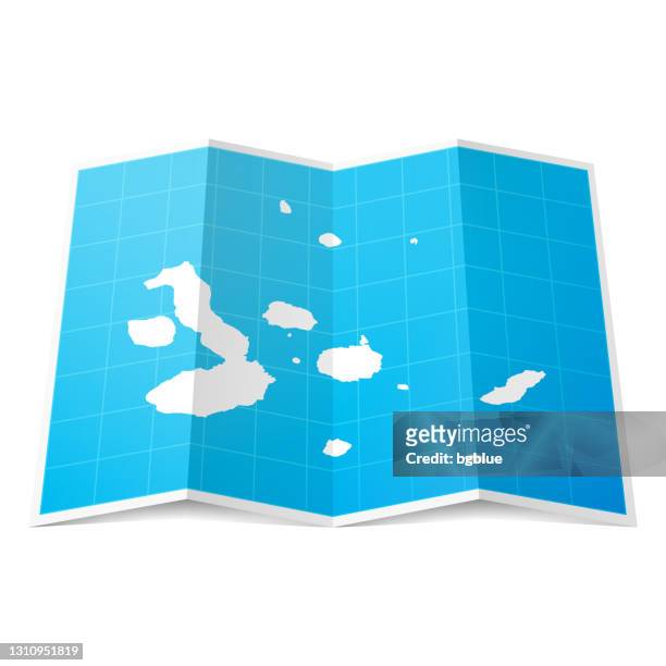 ilustrações de stock, clip art, desenhos animados e ícones de galapagos islands map folded, isolated on white background - galapagos islands