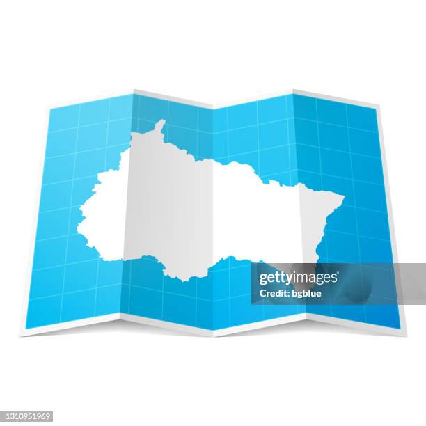 grand est map folded, isolated on white background - strasbourg stock illustrations