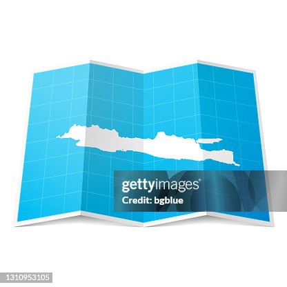 Java Map Simple Outline Java Map Folded Isolated On White Background High-Res Vector Graphic ...