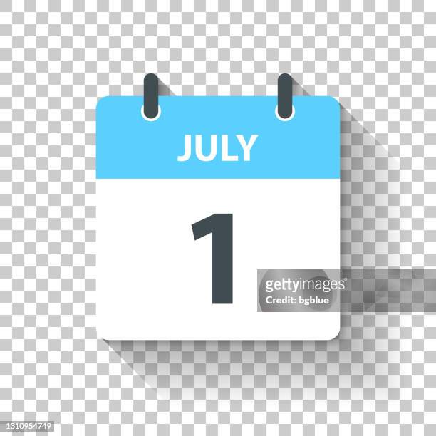 7 月 1 日 - 平面設計風格的每日行事曆圖示 - 2019 calendar 幅插畫檔、美工圖案、卡通及圖標