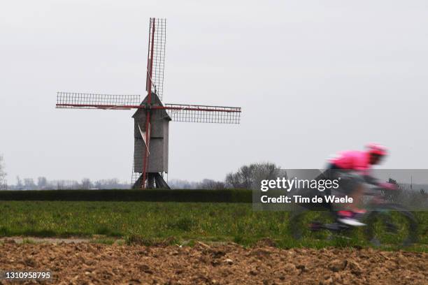 Rider of Team EF Education - Nippo passing through Molenberg sector during the 105th Ronde van Vlaanderen - Tour of Flanders 2021, Men's Elite a...