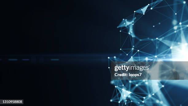 Digital Connection Network Futuristic Background With Copy Space High ...