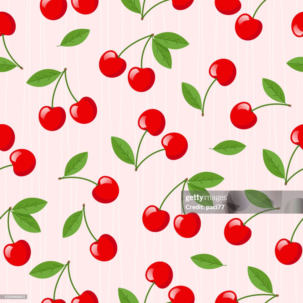 Padrão de costura do vetor de cereja