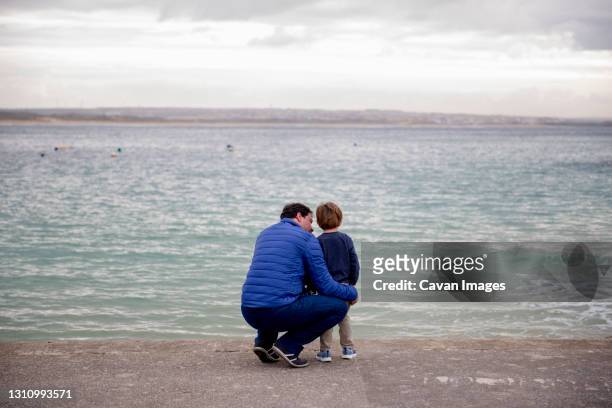 father and son talking. relationship between fathers and children. - family law stock pictures, royalty-free photos & images