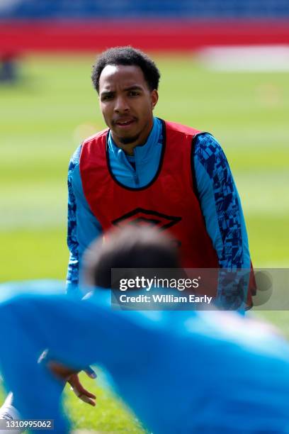 Demeaco Duhaney of Huddersfield Town during the Sky Bet Championship match between Huddersfield Town and Brentford at John Smith's Stadium on April...