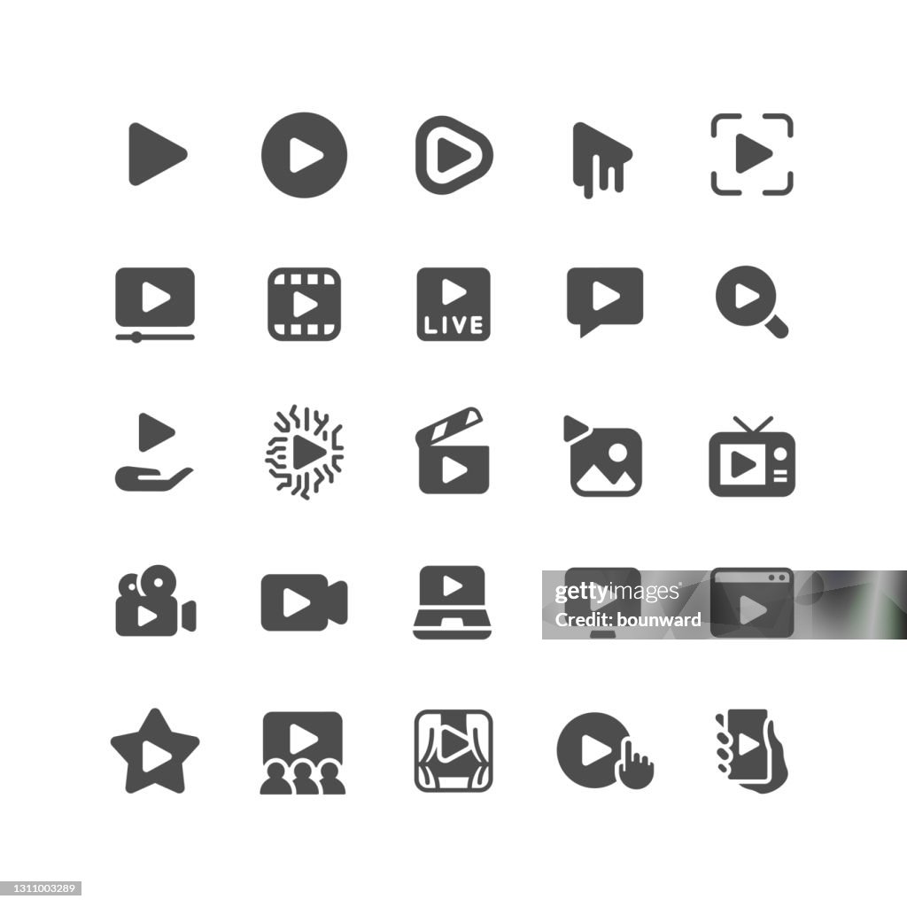 Reproduzir ícones planos de botão