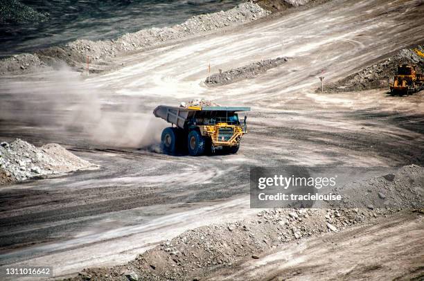 open cut coal mine - coal mine stock pictures, royalty-free photos & images