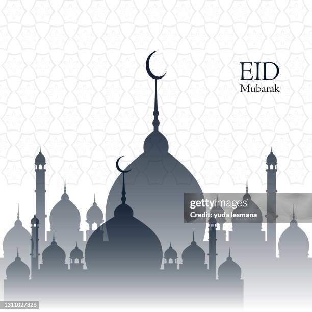decorative eid mubarak islamic - paper lantern white stock illustrations
