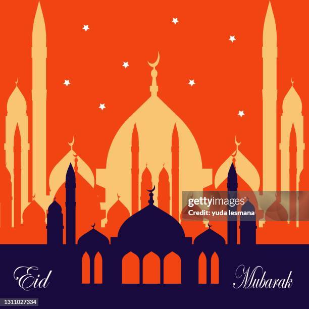 decorative eid mubarak islamic - paper lantern white stock illustrations