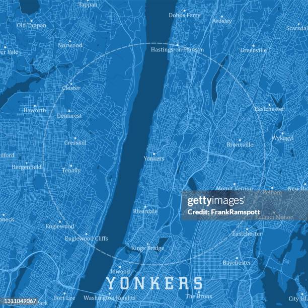 yonkers ny city vector road map blue text - mount vernon new york state stock illustrations