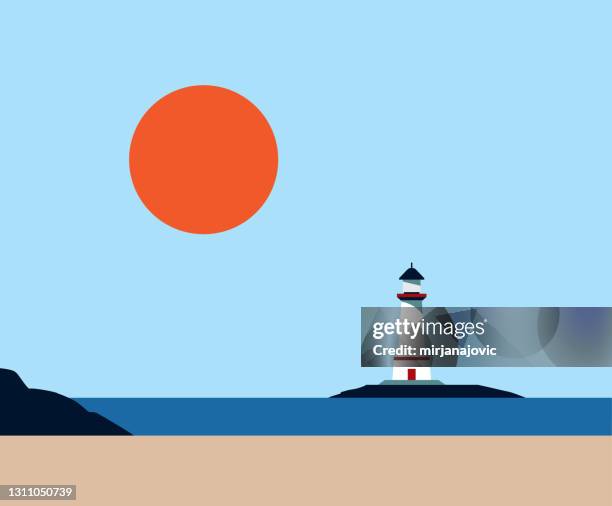 illustrations, cliparts, dessins animés et icônes de phare - phare mer