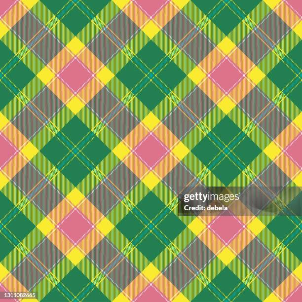 colorful argyle scottish tartan plaid textile pattern - argyle stock illustrations