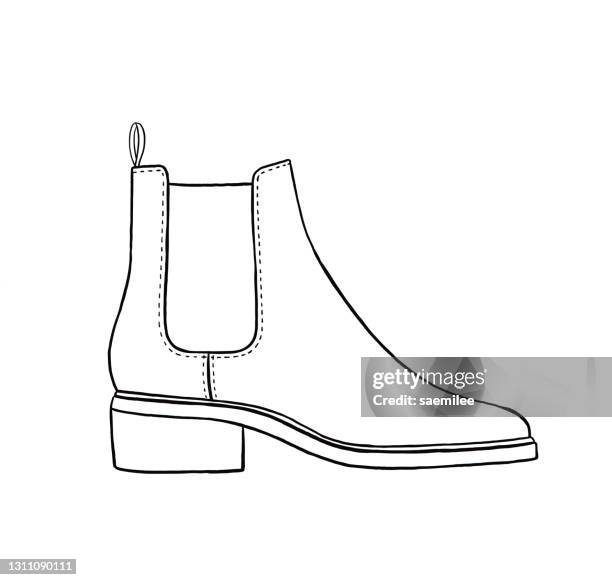 ankle boots drawing - ankle stock illustrations
