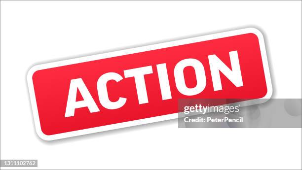 action - stamp, banner, label, button template. vector stock illustration - printing process stock illustrations