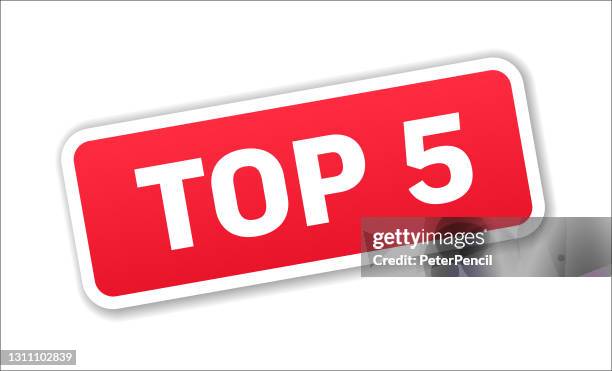 top 5 - stamp, banner, label, button template. vector stock illustration - pound note stock illustrations