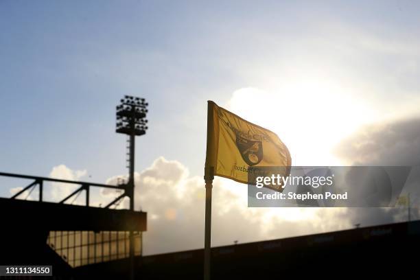 General view of the stadium ahead of the Sky Bet Championship match between Norwich City and Huddersfield Town at Carrow Road on April 06, 2021 in...