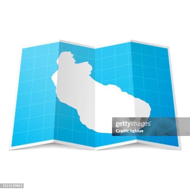 Statius Map Sint Eustatius Map Folded Isolated On White Background High-Res Vector ...