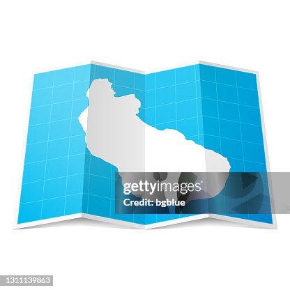 聖尤斯特歇斯地圖摺疊, 孤立在白色背景 聖尤斯特歇斯地圖摺疊, 孤立在白色背景