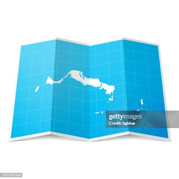 turks and caicos islands map folded, isolated on white background - folded map stock illustrations
