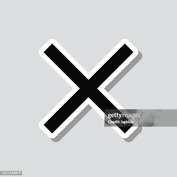 cross mark. icon sticker on gray background - 3d letter x stock illustrations