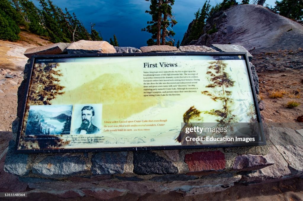 Oregon, Crater Lake National Park, Discovery Point Informational Poster