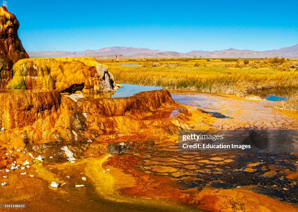 Nevada, Black Rock Desert, Fly Geyser a Rainbow of Colors