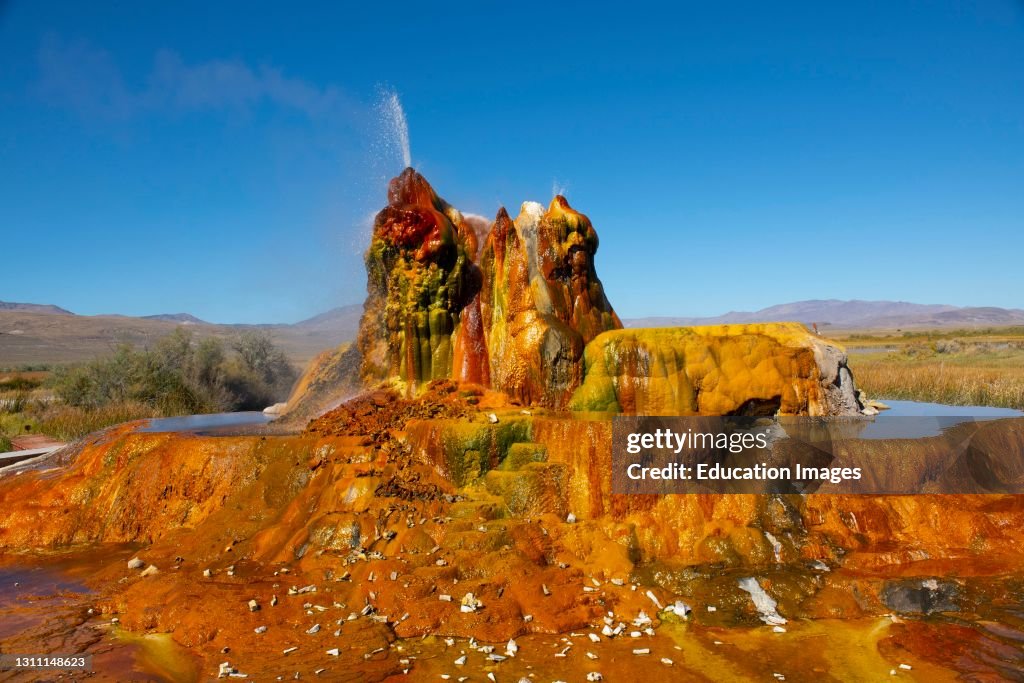 Nevada, Black Rock Desert, Fly Geyser a Rainbow of Colors