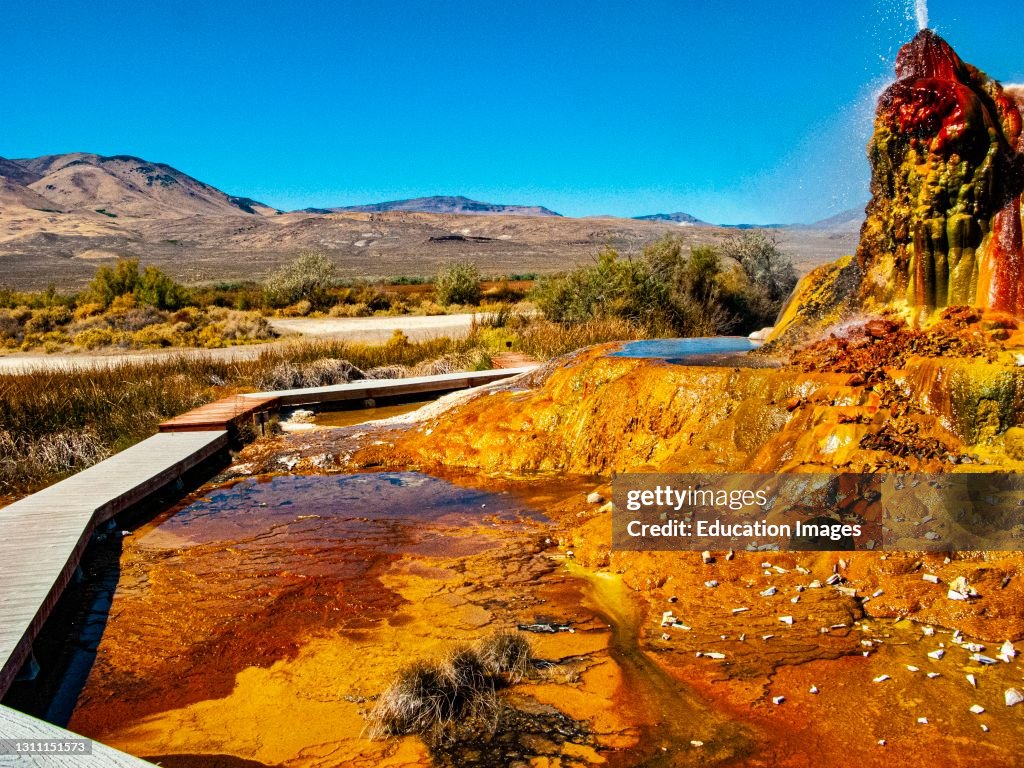 Nevada, Black Rock Desert, Fly Geyser a Rainbow of Colors