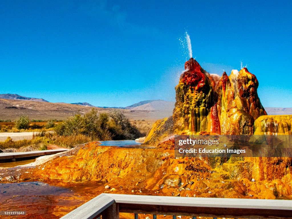 Nevada, Black Rock Desert, Fly Geyser a Rainbow of Colors