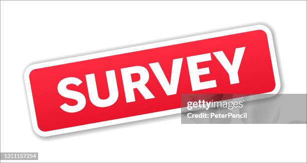 survey - stamp, banner, label, button template. vector stock illustration - rectangle button stock illustrations