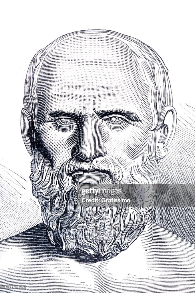 Hippocrates of Kos portrait illustration