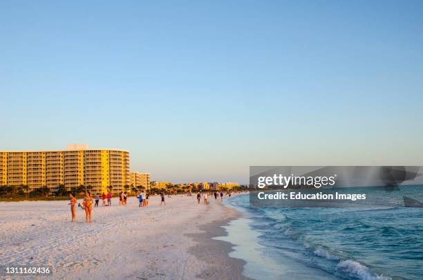 North America, USA, Florida, Sarasota, Crescent Beach, Siesta Key, Evening.