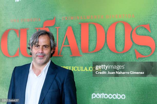Toño Lopez attends 'Cuñaos' premiere at Callao Cinema on April 06, 2021 in Madrid, Spain.
