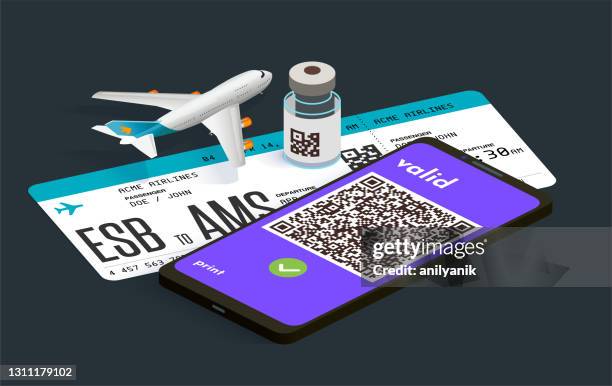 ilustraciones, imágenes clip art, dibujos animados e iconos de stock de pasaporte de vacuna digital - certificado de inmunización