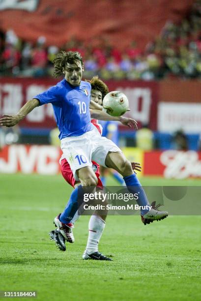 Francesco Totti of Italy in action during the World Cup round 16 match between South Korea and Italy at the Daejeon World Cup Stadium on June 18,...