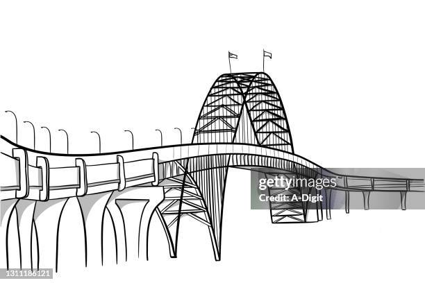 bridge in washington state - strong foundation vector stock illustrations