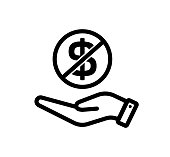 No dollar sign vector icon illustration ( USD ) | no exchange, free price.