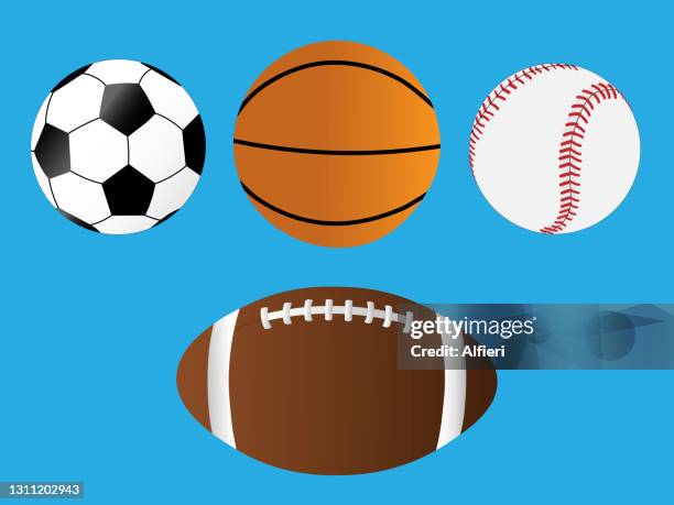 illustrazioni stock, clip art, cartoni animati e icone di tendenza di palloni sportivi - afl ball