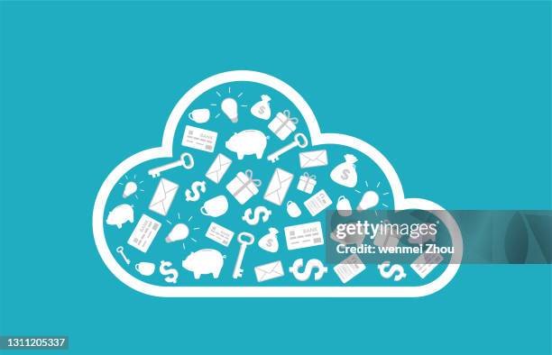 cloud computing - server lights stock illustrations