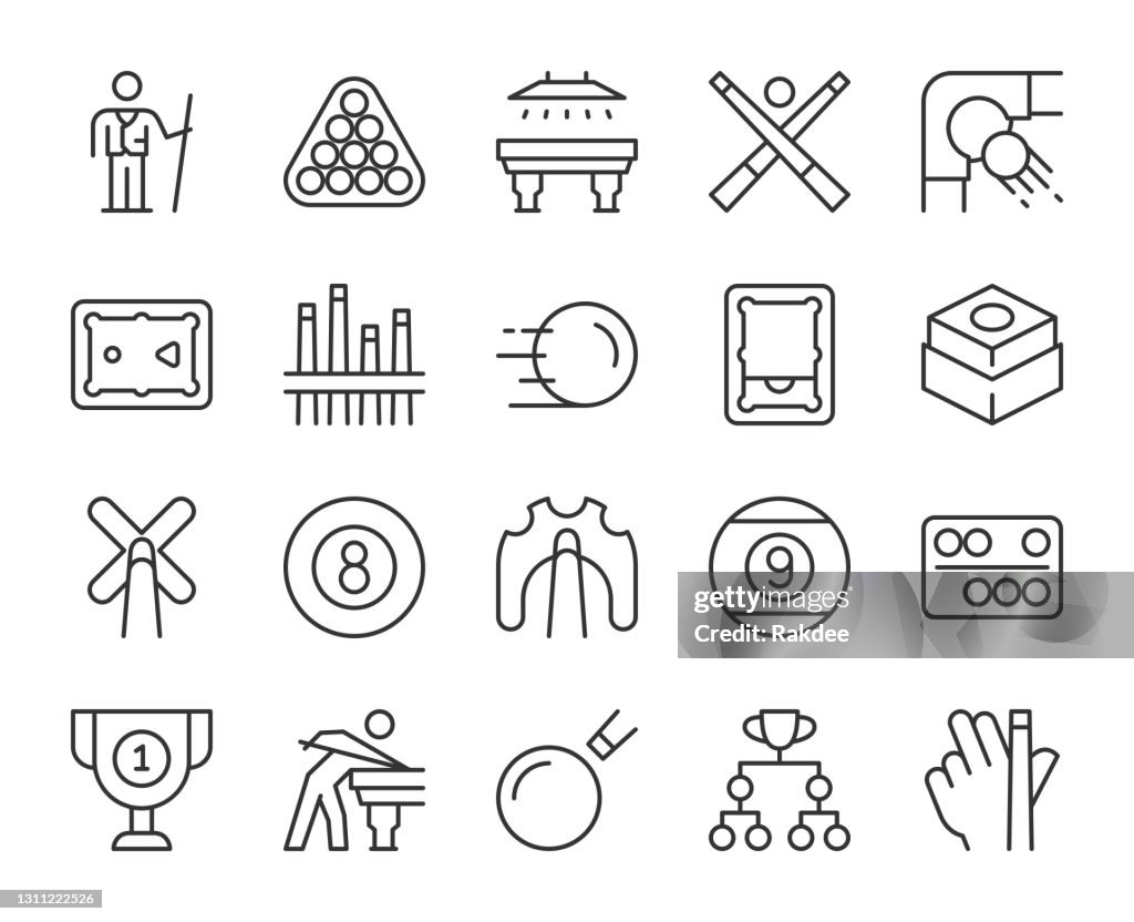 Sinuca e Piscina - Ícones da Linha Leve