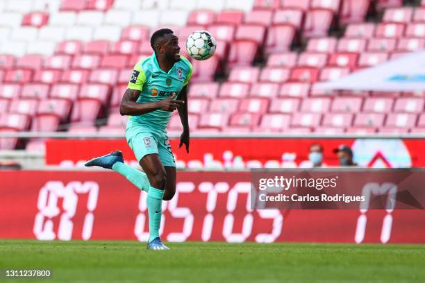 Joel Tagueu of CS Maritimo during the Liga NOS match between SL Benfica and CS Maritimo at Estadio da Luz on April 05, 2021 in Lisbon, Portugal.