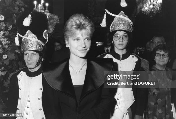 Karen Cheryl assistant à un concert au Casino de Paris, le 9 novembre 1982.