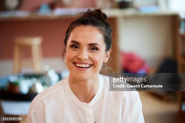 In this image released on the April 9th, Charlotte Riley, actress and co-founder of the Wonderworks poses at Warner Bros Studios on April 06, 2021 in...