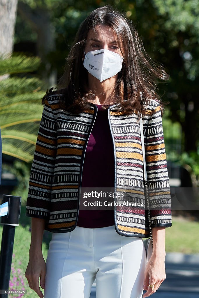 Queen Letizia Of Spain Visits 'Mutua Madrileña' Headquarters