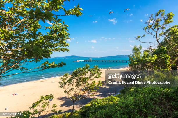 seaside of burgas in juny - bulgaria beach stock pictures, royalty-free photos & images