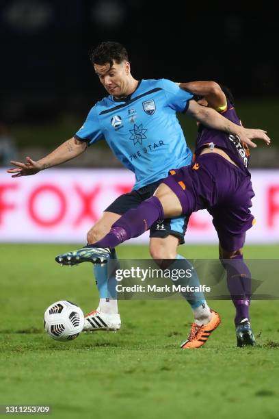 Alexander Baumjohann of Sydney FC controls the ball during the A-League match between Sydney FC and Perth Glory at Netstrata Jubilee Stadium, on...