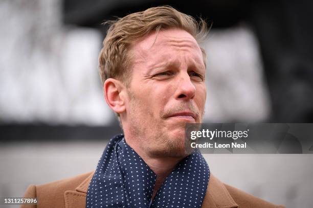 Laurence Fox launches his manifesto for his bid to become the Mayor of London while standing in front of a statue of former British Prime Minister...